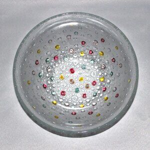 Gorgeous Jan Sylwester Drost Asteroid Glass Serving Bowl | Vintage Polish Glass